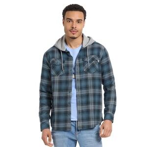 TWO Hurley Men's Plaid Hooded Flannel Shirts - Size